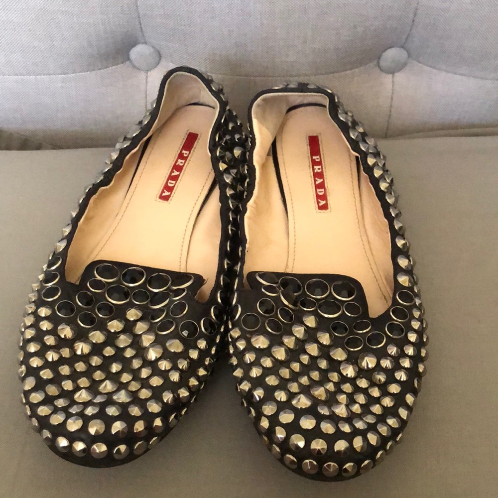 Prada studded flats